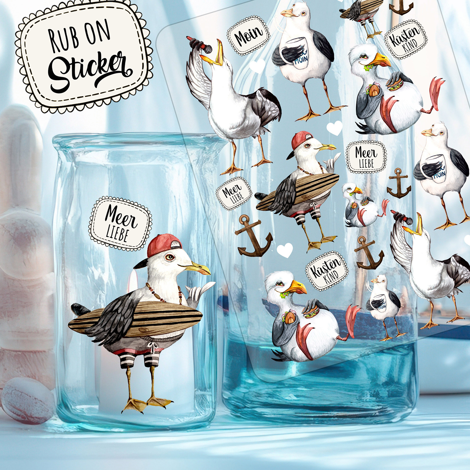 A5 Aufkleberbogen Bridlington – Vinyl-Sticker Mit Meer-Motiv Für Scrapbooking & Dekoration