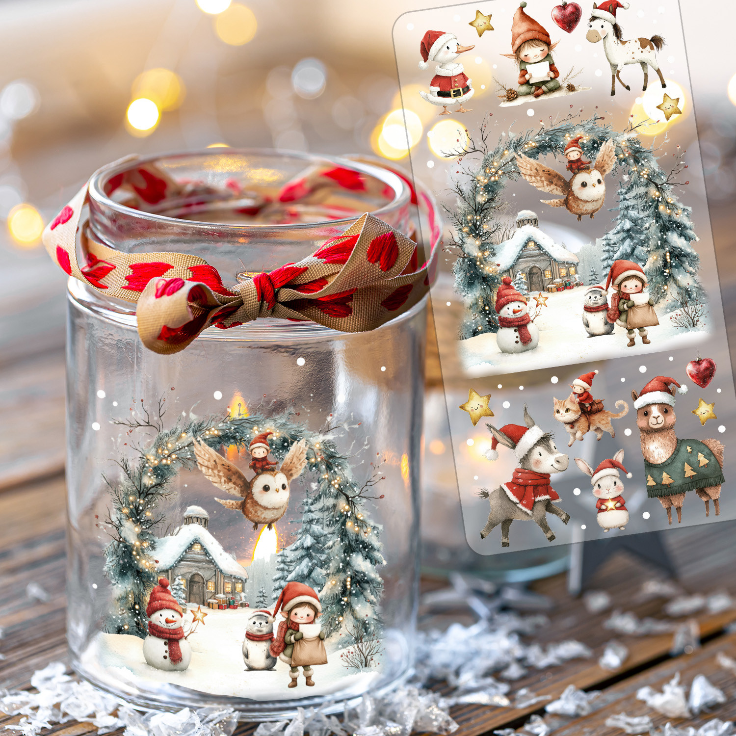 Rub-On Sticker Wichtel- & Elfenhäuschen Weihnachtsmotive – DIN-lang – rb42
