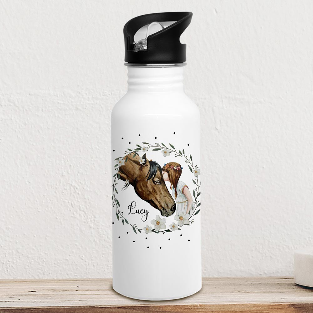 Group Of Horses Edelstahl-Wasserflasche 625 Ml, Vakuumisoliert, Mit Strohhalm-Deckel – Für Sport, Fitness & Outdoor
