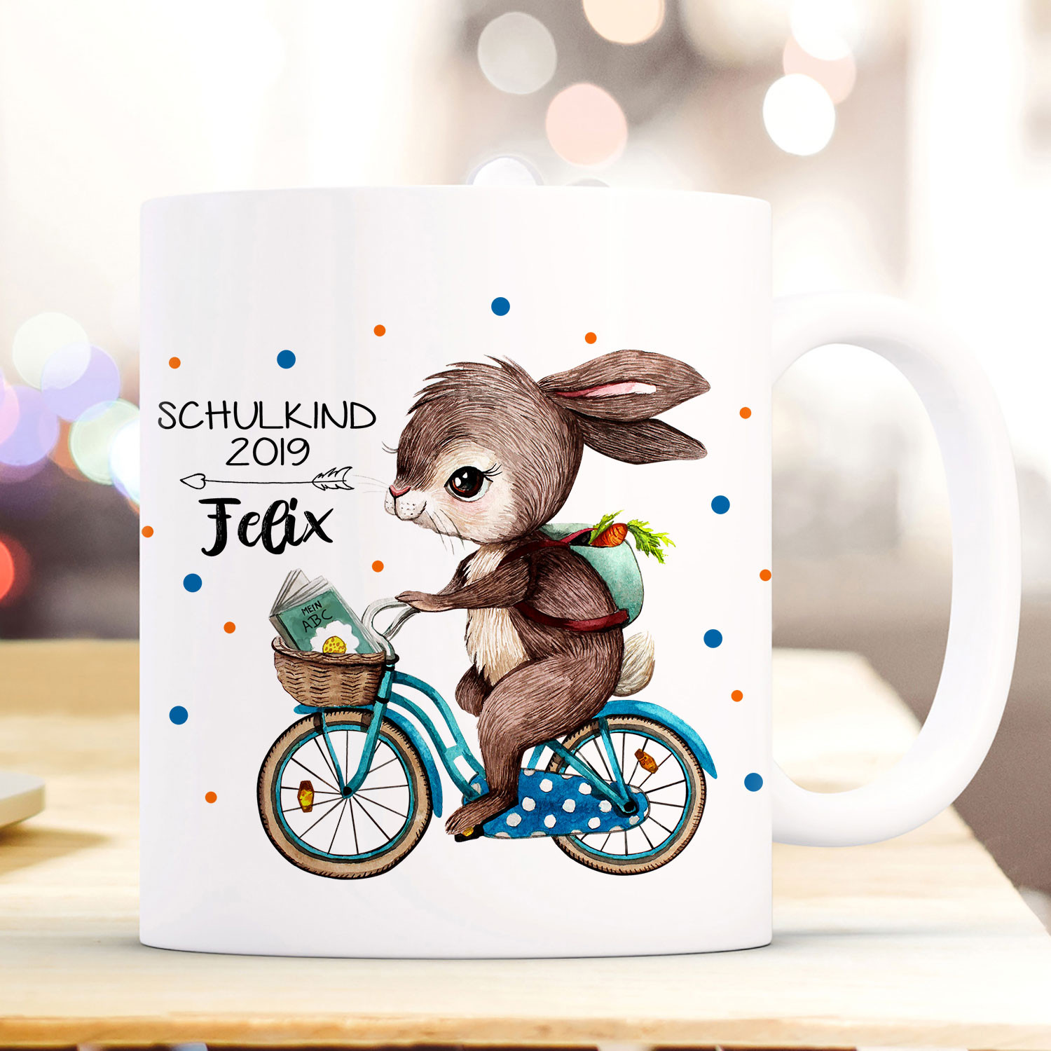 Ilka Parey Einschulungs-Tasse Personalisiert – Mit Pferd, Zuckertüte & Name, Spülmaschinenfest