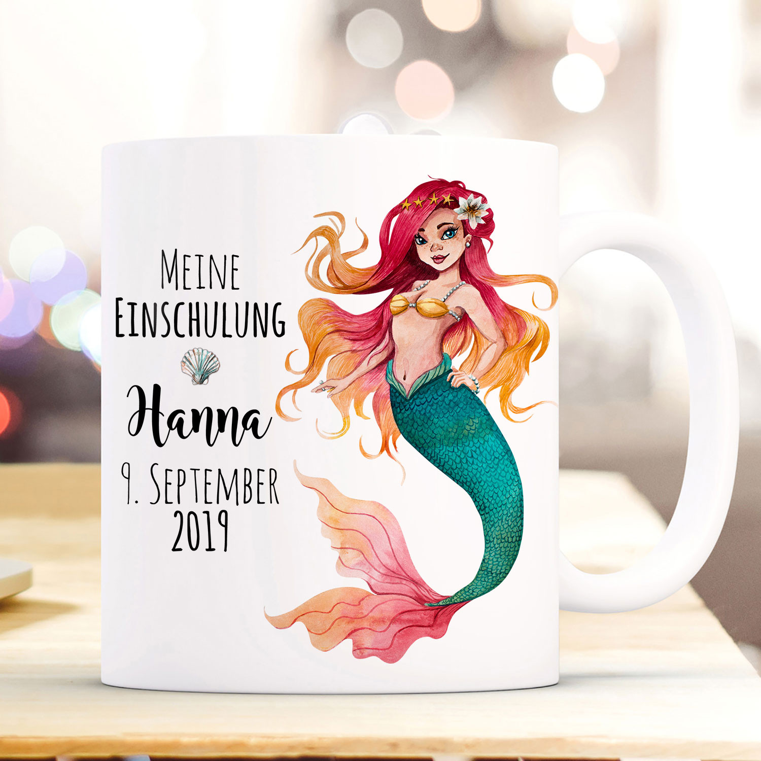 Tasse Zum Schulstart Becher Meerjungfrau Geschenk Schulstart Name Wunschnamen Datum Spruch Meine Einschulung Ts1042 Wandtattoos Elfentur Tassen