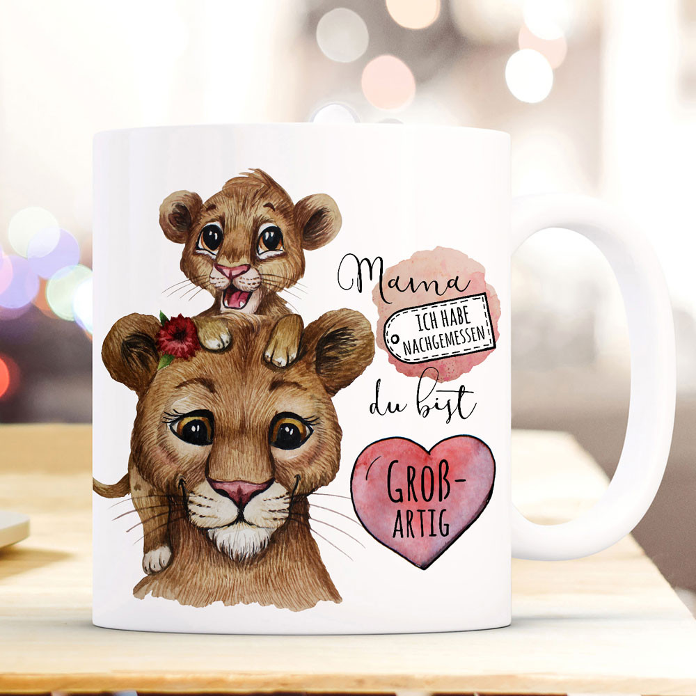 Tasse Becher Lowe Lowenmama Mama Mit Junges Spruch Mama Ich Habe Nachgemessen Du Bist Grossartig Kaffeebecher Geschenk Ts1140 Wandtattoos Elfentur Tassen