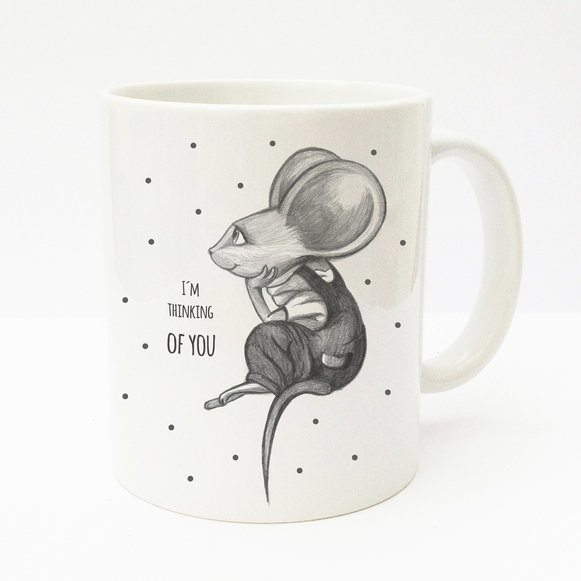 Tasse süße Maus mit Spruch i am thinking of you ts153 Wandtattoos