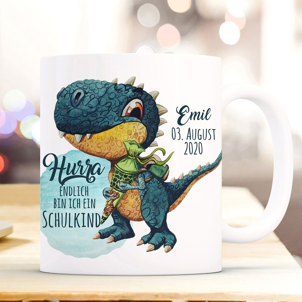 Ilka Parey Einschulungs-Tasse Personalisiert – Mit Pferd, Zuckertüte & Name, Spülmaschinenfest