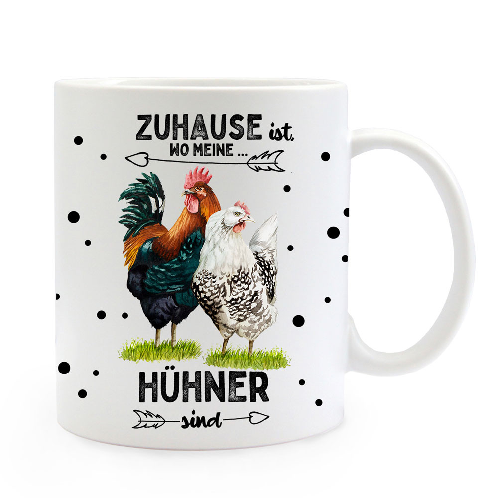 Hühner Kaffeetasse F-Caw-F - Lustiger Hahn Becher Keramik