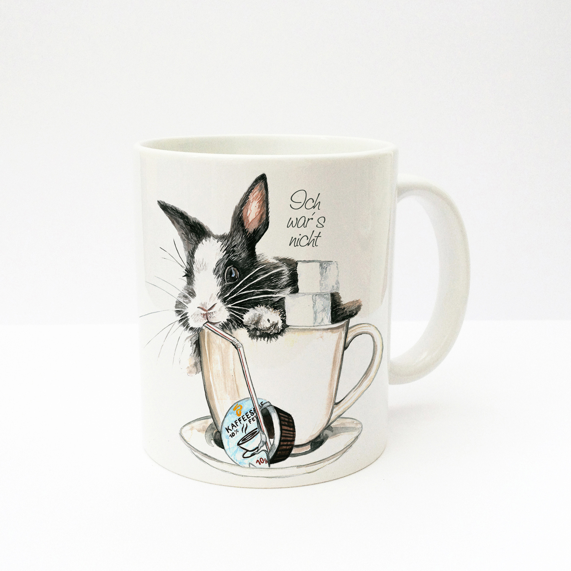 Tasse Haschen Kaninchen Im Kaffeebecher Mit Zucker Sahne Und Spruch Ich War S Nicht Ts232 Wandtattoos Elfentur Tassen