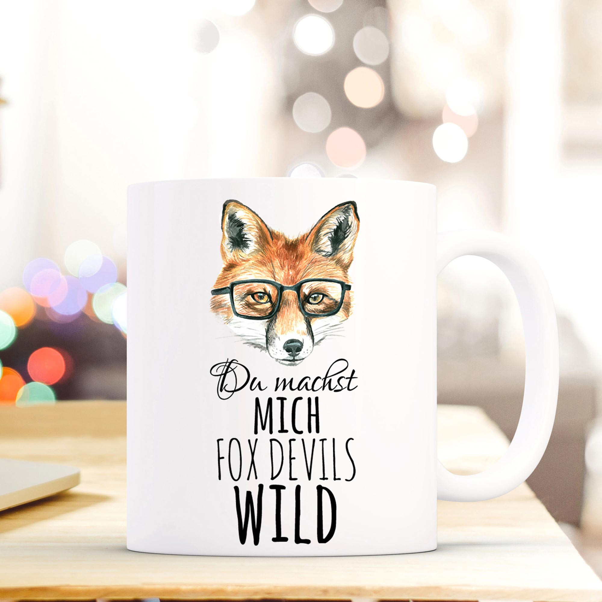 Tasse Fuchs mit Brille und Spruch du machst mich fox devils wild ts299