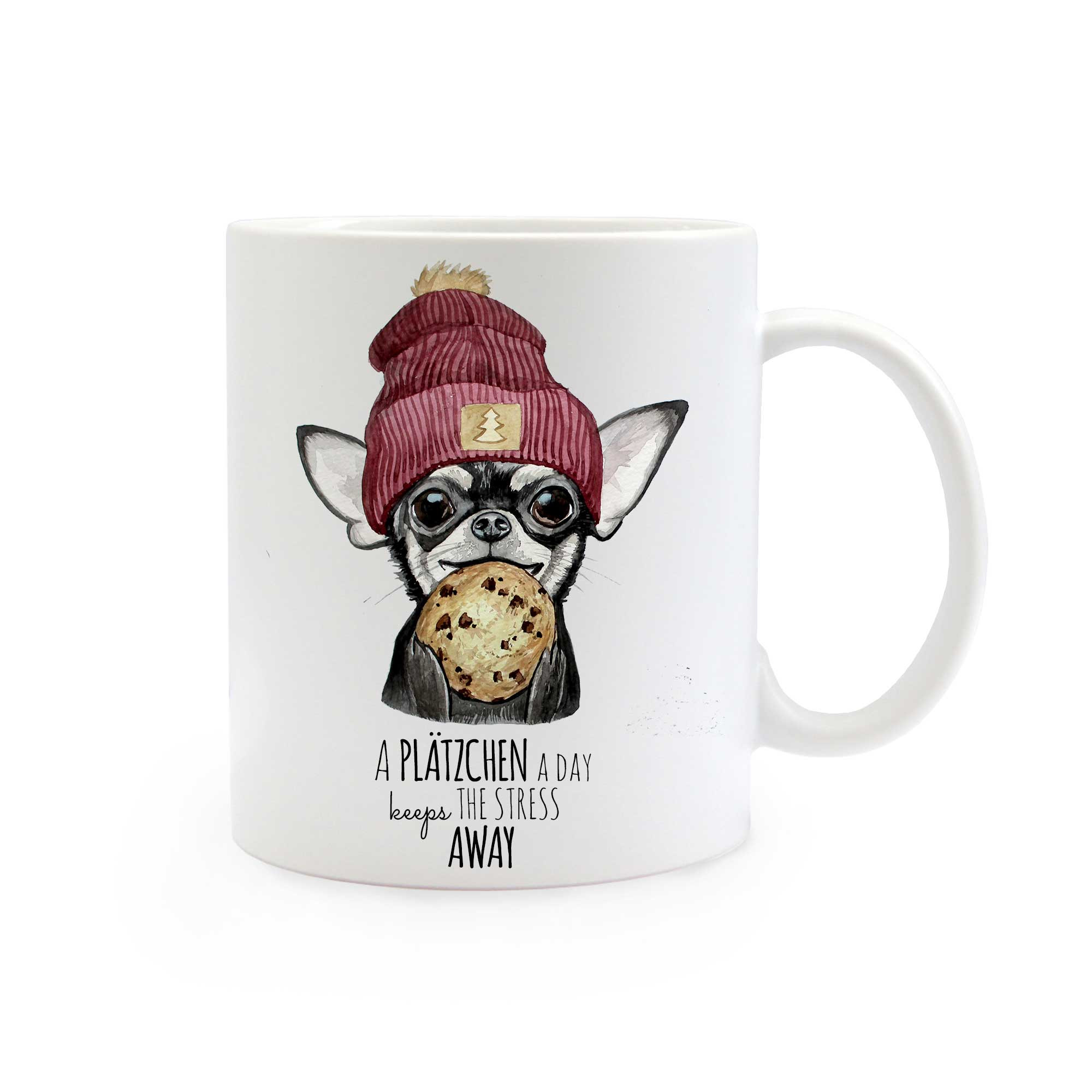 Tasse Becher Hund Mit Platzchen Und Spruch A Platzchen A Day Ts333 Wandtattoos Elfentur Tassen