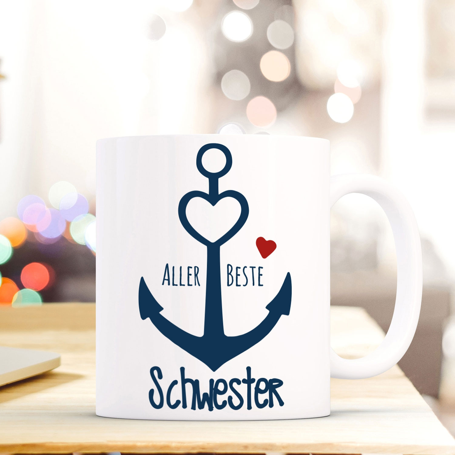 Tasse Anker Spruch Becher Kaffeetasse Kaffeebecher maritim mit Anker
