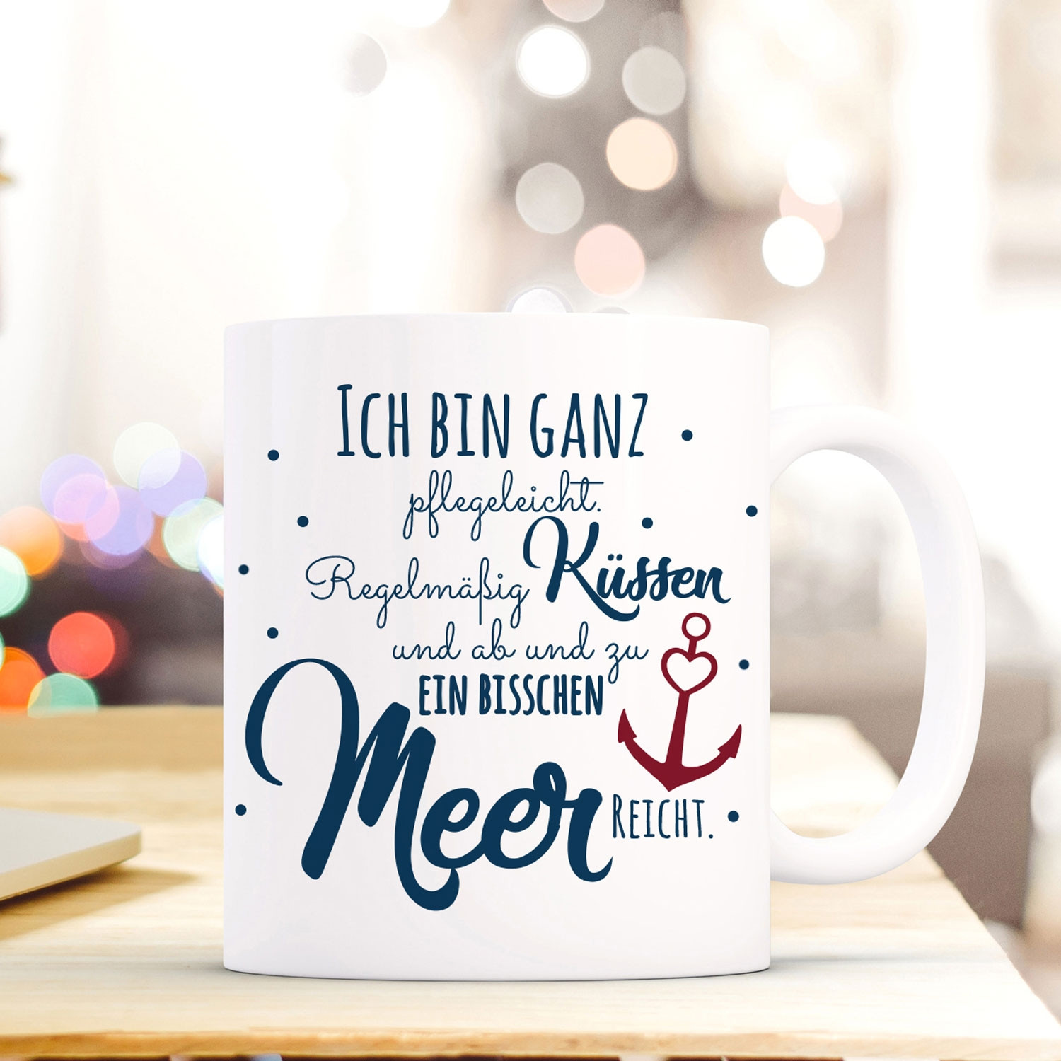 Tasse Ankermotiv Becher Kaffeetasse Kaffeebecher maritim mit Anker und