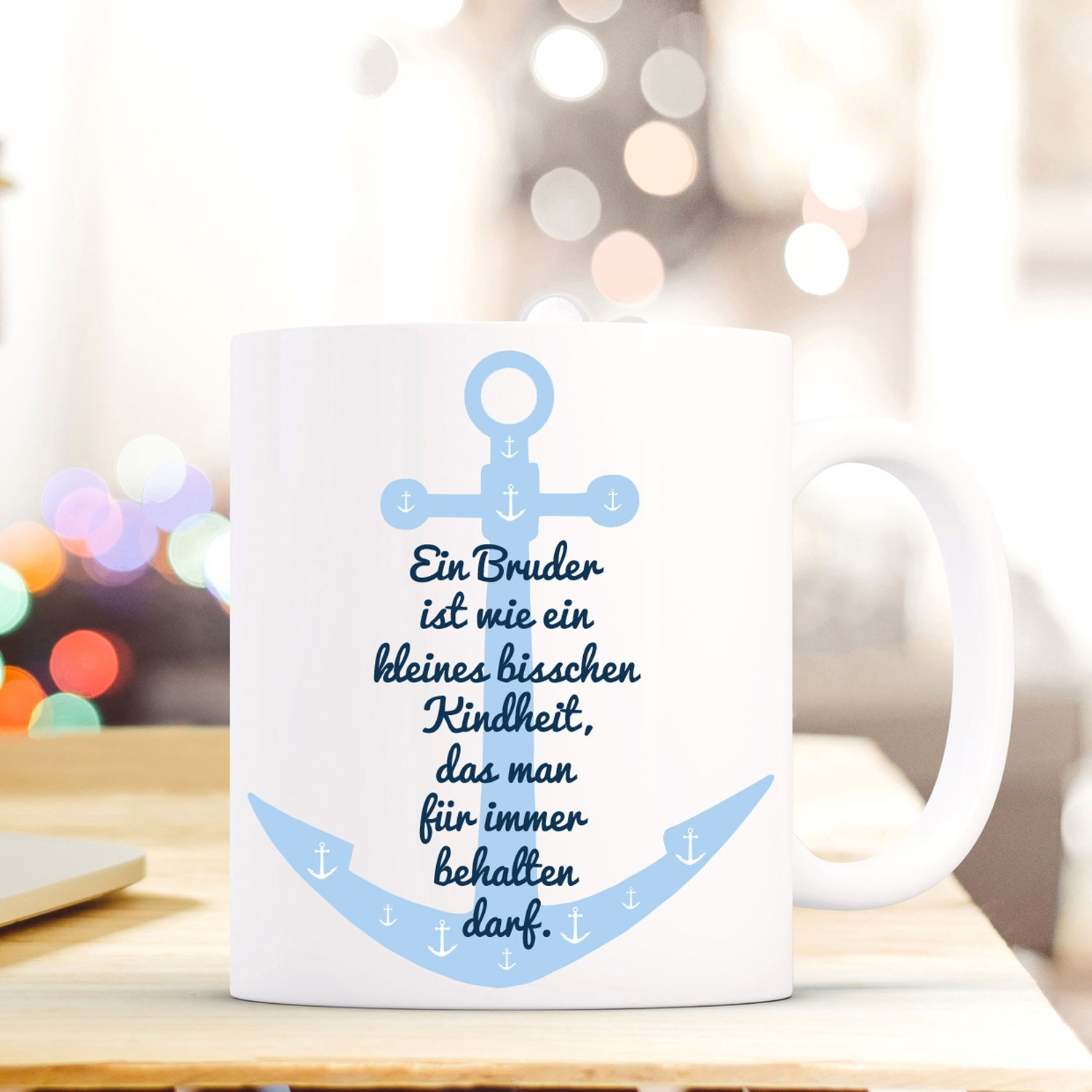 Tasse Becher Mit Anker Spruch Bruder Kindheit Geschenk Kaffeebecher Spruchtasse Mit Motto Zitat Ts561 Wandtattoos Elfentur Tassen
