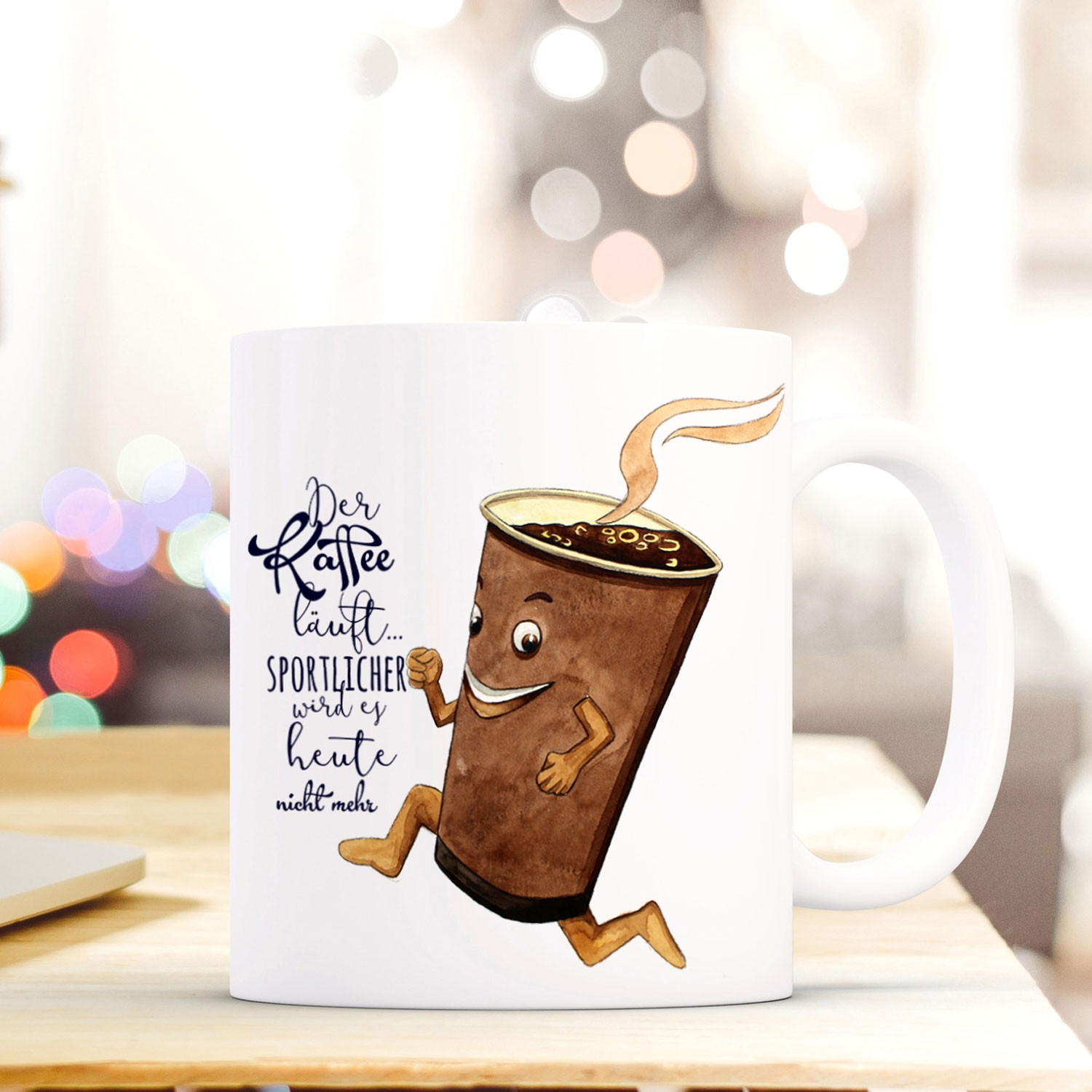 Tasse Becher mit Kaffeetasse & Spruch Kaffee läuft Geschenk Kaffeebecher ts600 ~ Wandtattoos Elfentür, Tassen