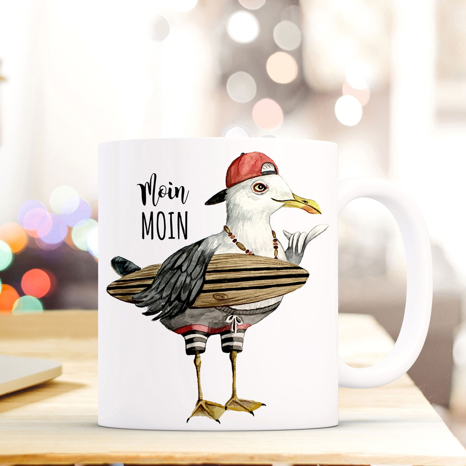Tasse Becher Lustige Kaffeetasse Mit Surfer Mowe Spruch Kaffeebecher Geschenk Motto Spruchbecher Moin Moin Ts639 Wandtattoos Elfentur Tassen
