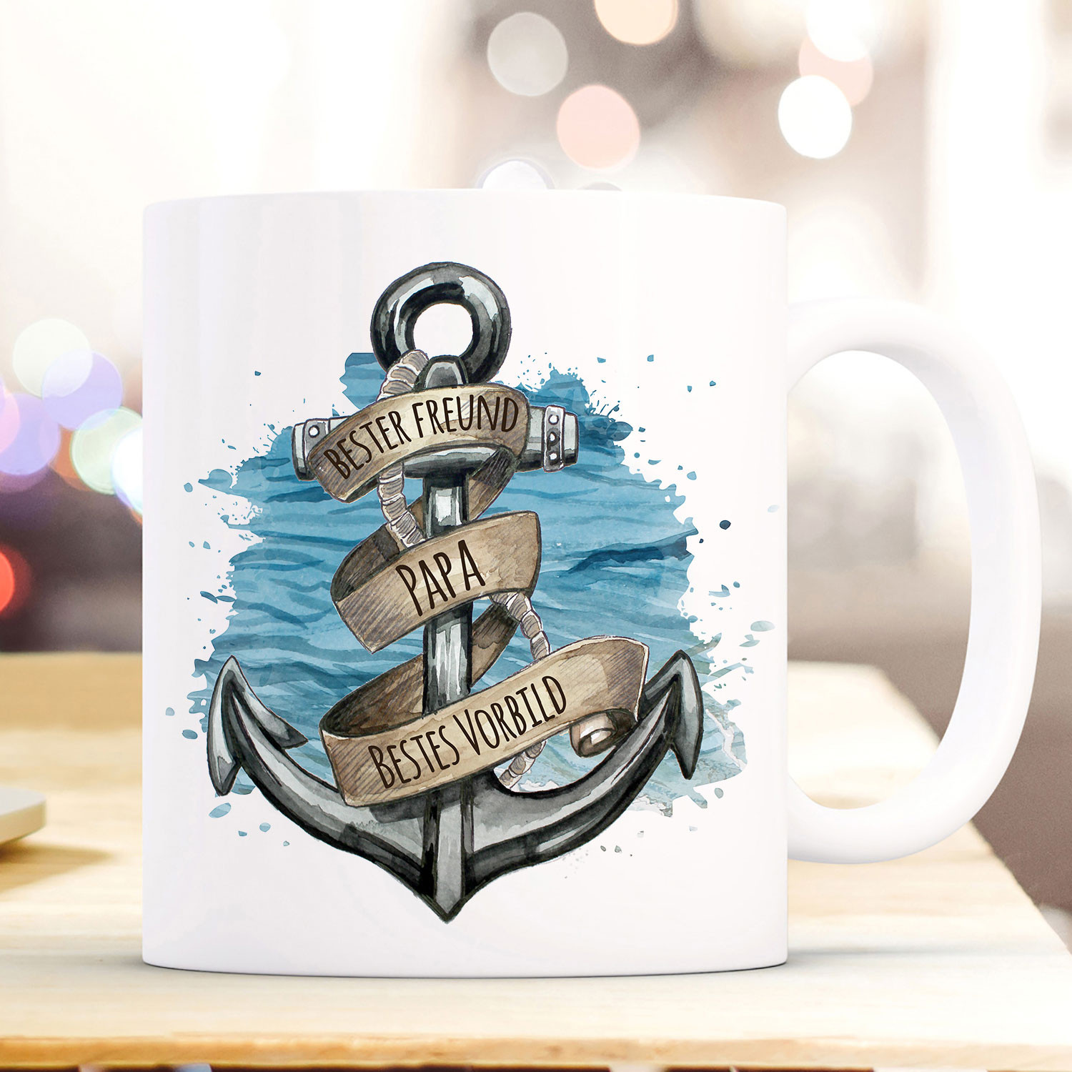 Tasse Becher Maritim Anker Mit Banderole Spruch Bester Freund Papa Bestes Vorbild Kaffeebecher Geschenk Spruchbecher Ts864 Wandtattoos Elfentur Tassen