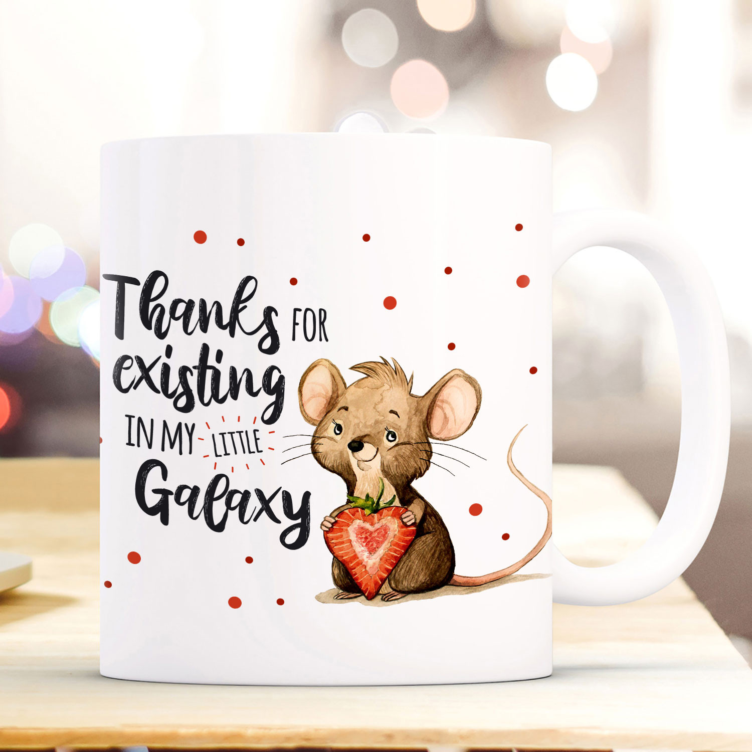 Tasse Becher Motiv Mit Maus Mauschen Herzbeere Spruch Thanks For Existing Kaffeebecher Geschenk Spruchbecher Ts917 Wandtattoos Elfentur Tassen