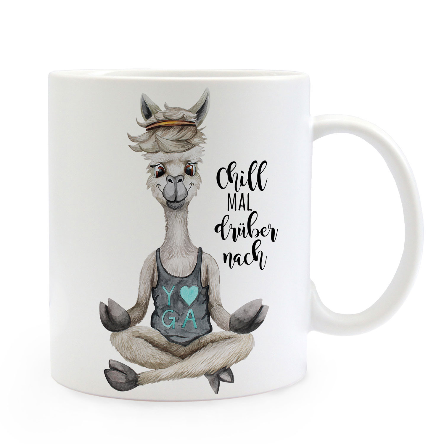 Tasse Becher Motiv Alpaka Yoga Spruch Chill Mal Druber Nach Kaffeebecher Geschenk Spruchbecher Ts934 Wandtattoos Elfentur Tassen
