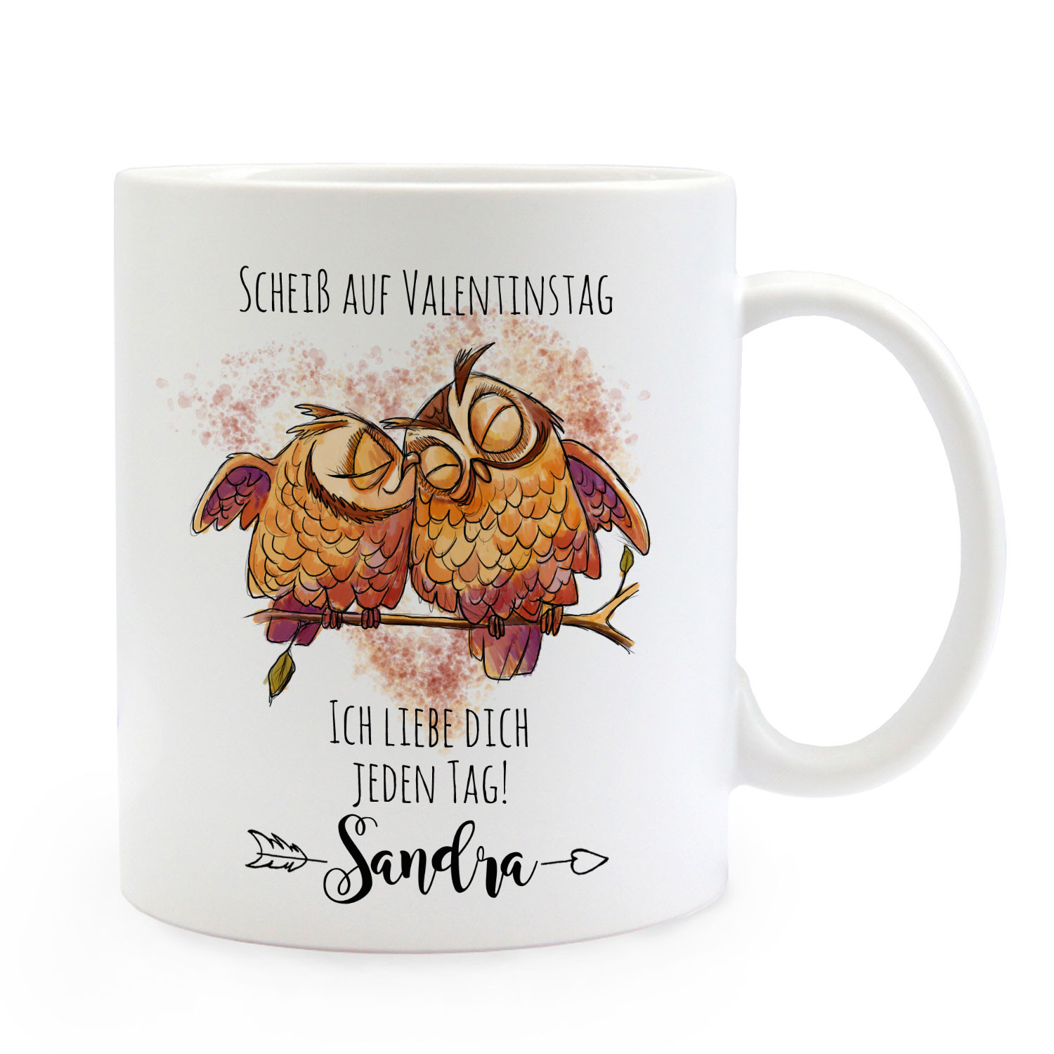 Tasse Becher Kaffeetasse Muttertag mit Eulen Eulchen & Spruch Zeit mit dir ts632 