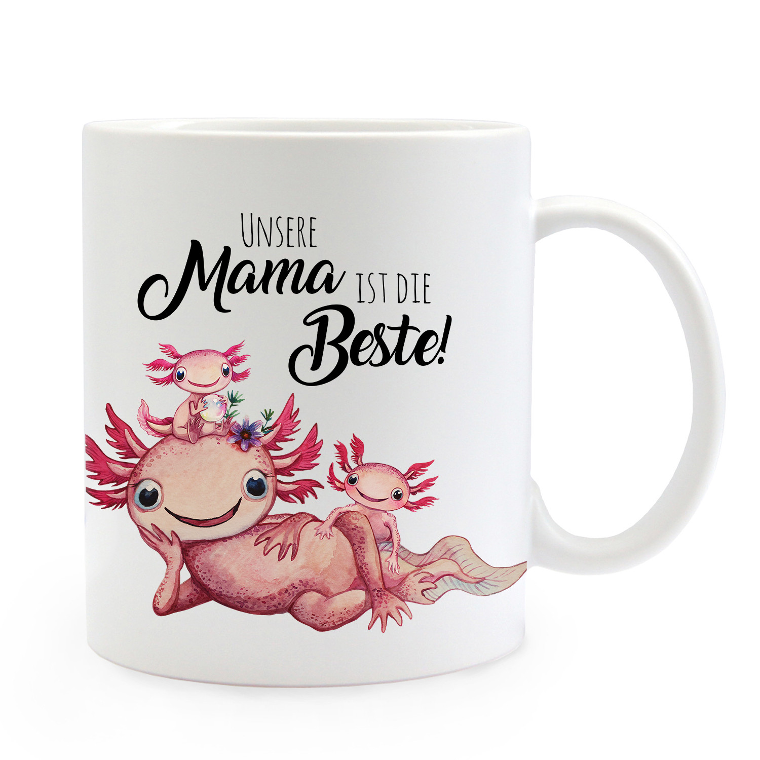 Tasse Becher Axolotl Spruch Mama ist die Beste Kaffeetasse Geschenk ts953 