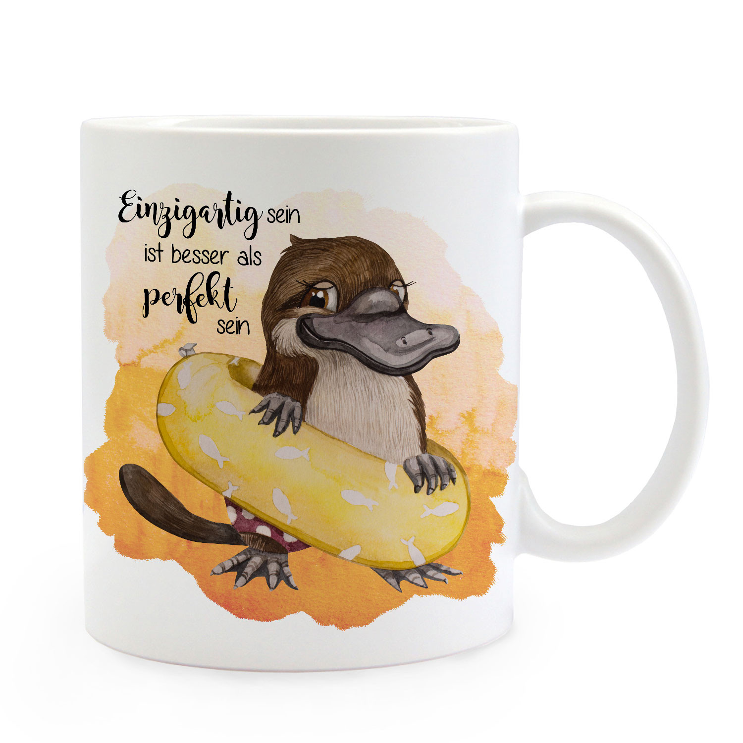 Tasse Becher Schnabeltier Schwimmring Einzigartig perfekt Kaffeetasse ts984 