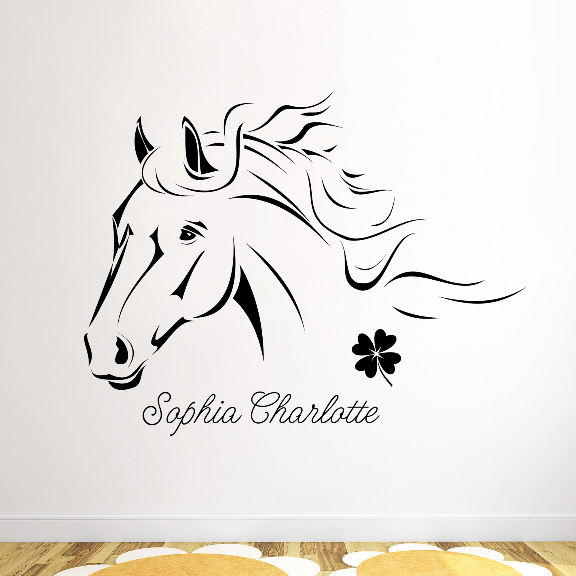 Wandtattoo Pferd Pferde Wanddeko Pferd Klee M343B Wandtattoos
