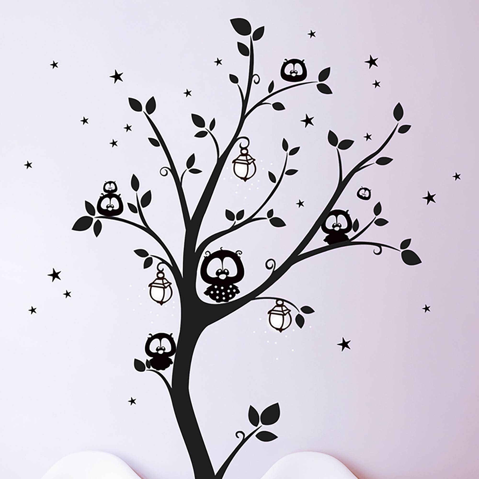 Wandtattoo Eule Baum