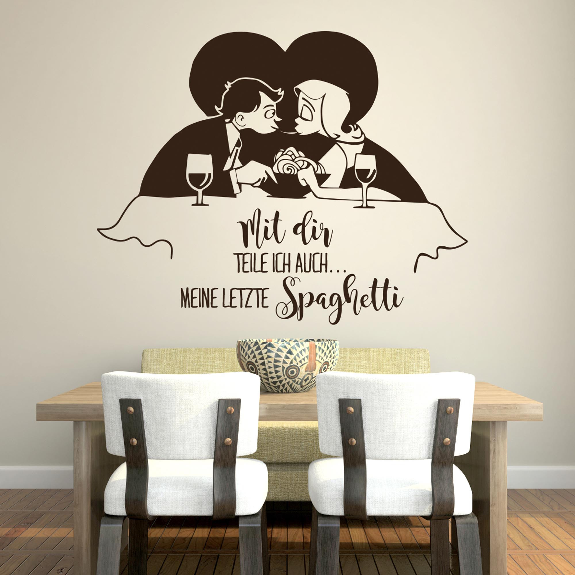 wandtattoo esszimmer Wandtattoo „Mit dir teile ich auch Spagehetti“ M1935 ~ Wandtattoos