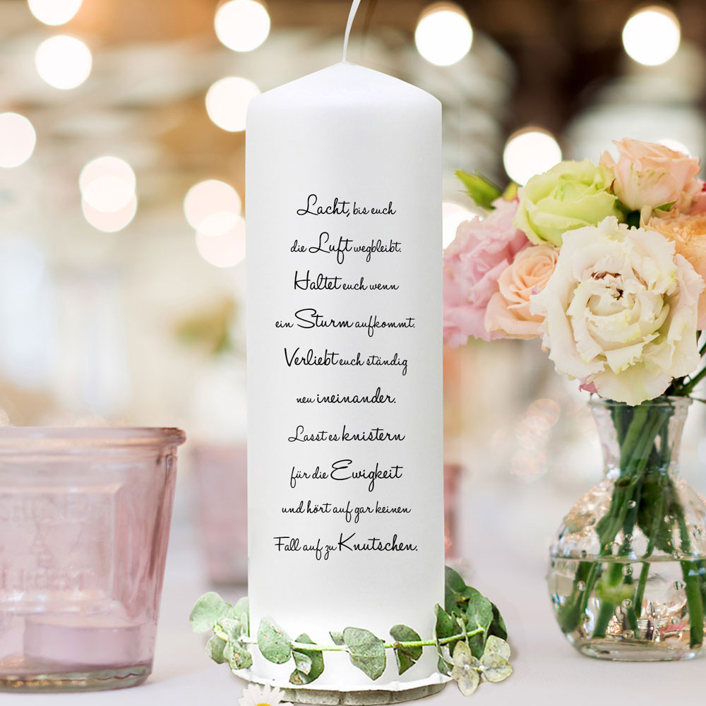 Hochzeitskerze Kerze zur Hochzeit Trauung Traukerze Hase Hasen