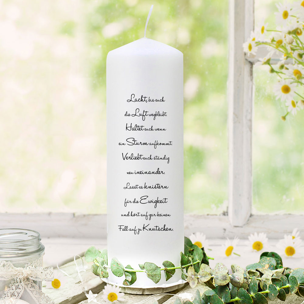 Hochzeitskerze Kerze zur Hochzeit Trauung Traukerze Hase Hasen