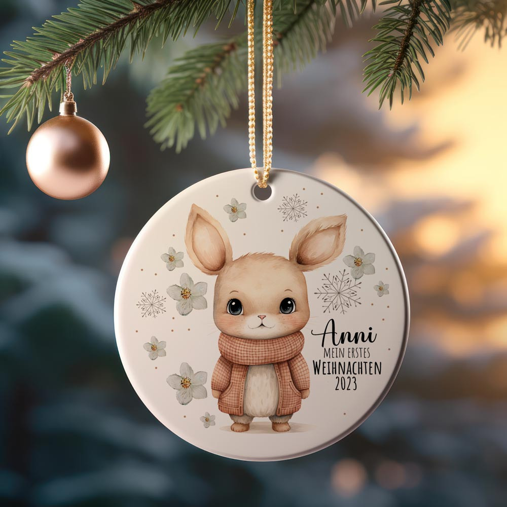 Personalisiertes Weihnachtsornament - Unser Erstes Familien-Weihnachten Mit Namen
