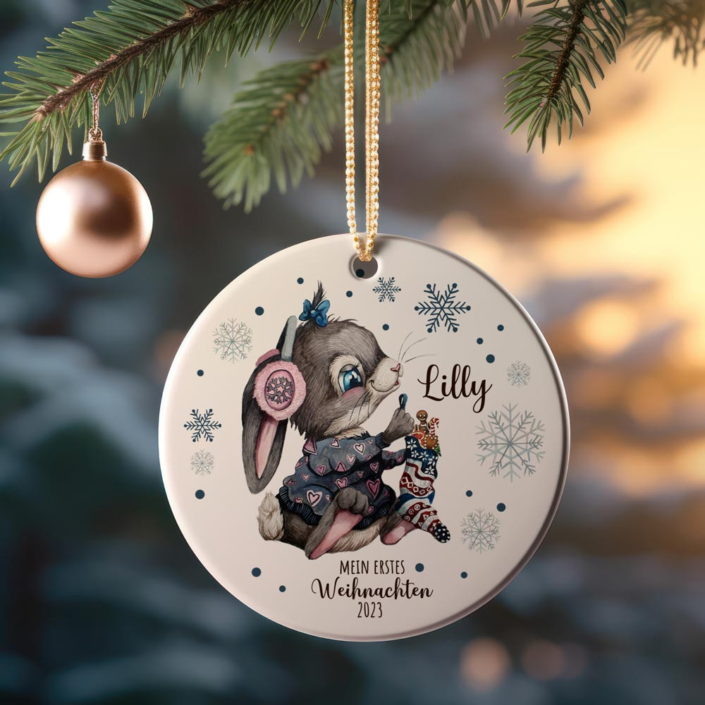 Weihnachtskugel Weihnachtsschmuck Keramik Baumanhänger Mein erstes