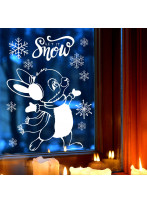 Vorlage Fensterbild Kreidefensterbild Chalky Markers Schneeflocken Hase Schneehase Deko Weihnachten Fensterdeko Fensterbilder ch6