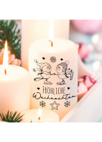 Kerzensticker Kerzentattoos Tattoofolie Weihnachten Schneemann Häuser für Kerzen oder Keramik A4 Bogen DIY Stickerbogen für bis zu 40 Kerzen kst33