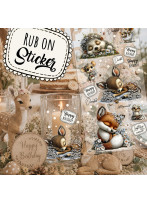 Rub ons RubOn Rubons Sticker Igel reh Fuchs Waldtiere süße Tiere wood Din lang Bogen rb105