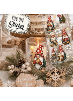 Rub ons RubOn Rubons Sticker Weihnachtssticker Weihnachten Weihnachtsmotive Zwerge Wichtel Weihnachtswichtel Christmas Din lang Bogen rb108