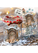 Rub ons RubOn Rubons Sticker Weihnachten Weihnachtssticker Elfentür Wichteltür Winterwald Elfenhaus Wichtelhaus Häuschen Tiere Wichtel Reh deer Stern Weihnachtswichtel Zwerge DIN lang rb41