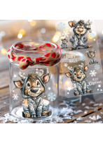 Rub ons RubOn Rubons Sticker Weihnachten Weihnachtssticker Weihnachtsmotive süße Rentiere Tiere Din lang Bogen rb49