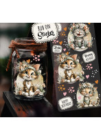Rub ons RubOn Rubons Sticker Kätzchen süße Katzensticker Katzen cats Tiere Din lang Bogen rb75