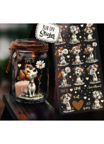 Rub ons RubOn Rubons Sticker süße Hunde Jack Russel Terrier dogs Hündchen süße Tiere Din lang Bogen rb97