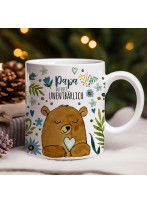 Tasse Becher mit Spruch Papa du bist unentbärlich Tassemotiv Bär Tiere Kaffeebecher Kaffeetasse Geschenk Spruchbecher ts2139