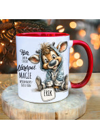 Tasse Becher Keramiktasse mit Rentier süß Weihnachten mit Wunschname personalisierbar Weihnachtstasse Kaffeepott Kaffeebecher Kaffeetasse Geschenk ts2161