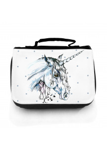 Waschtasche Kosmetiktasche Einhorn mit Punkte wt070