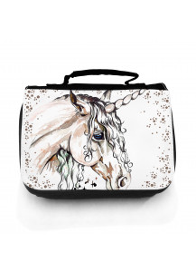 Waschtasche Kosmetiktasche Einhorn mit Punkten wt072