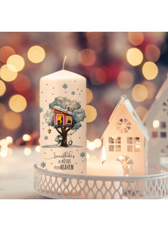 Adventskerze Kerze Advent Winter Schneebaumhaus Schneemann Schneeflocken Spruch Snowflakes Weihnachten Deko Geschenk ak05