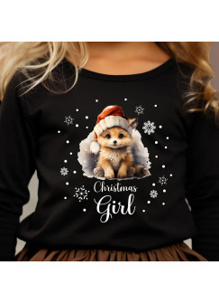 Bügelbilder Weihnachtssweater Weihnachtspulli Winter Christmas Girl Fuchs Weihnachten Set in A5 & A4 Applikation Shirt Bügelbild Patch bb273