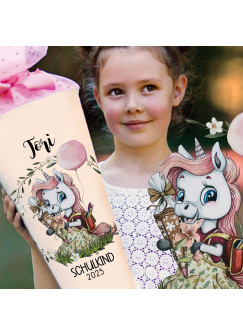 Bügelbilder für Schultüte Zuckertüte Einhorn unicorn Schulranzen in A3 A4 A5 Applikation Bügelbild Bügelmotiv Patch Aufbügelbilder bbs08