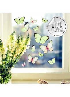 Fensterbild Schmetterlinge mintgrün -WIEDERVERWENDBAR- Fensterdeko Fensterbilder Frühling Frühlingsdeko Deko Dekoration bf56