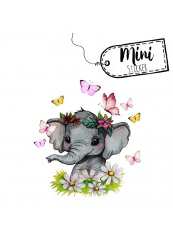 Mini Sticker Aufkleber Elefant Blumen Schmetterlinge -wiederverwendbar- Fensterdeko Fensterbilder Frühling Deko Dekoration bf61mini