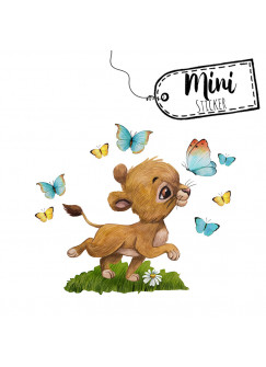 Mini Sticker Aufkleber Löwe Löwenbaby Junge Schmetterlinge - wiederverwendbar - Fensterdeko Fensterbilder Frühling Frühlingsdeko Deko Dekoration bf65mini