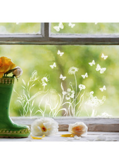 Vorlage Fensterbild Elfe Fee Blumenwiese Kreidefensterbild Chalky Markers Frühling Frühlingsdeko Deko Ostern Fensterdeko Fensterbilder ch15