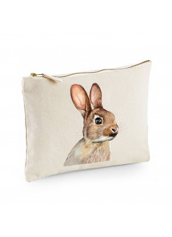 Canvas Pouch Tasche mit süßen Hasen Kaninchen Waschtasche Kulturbeutel individuell bedruckt cl23